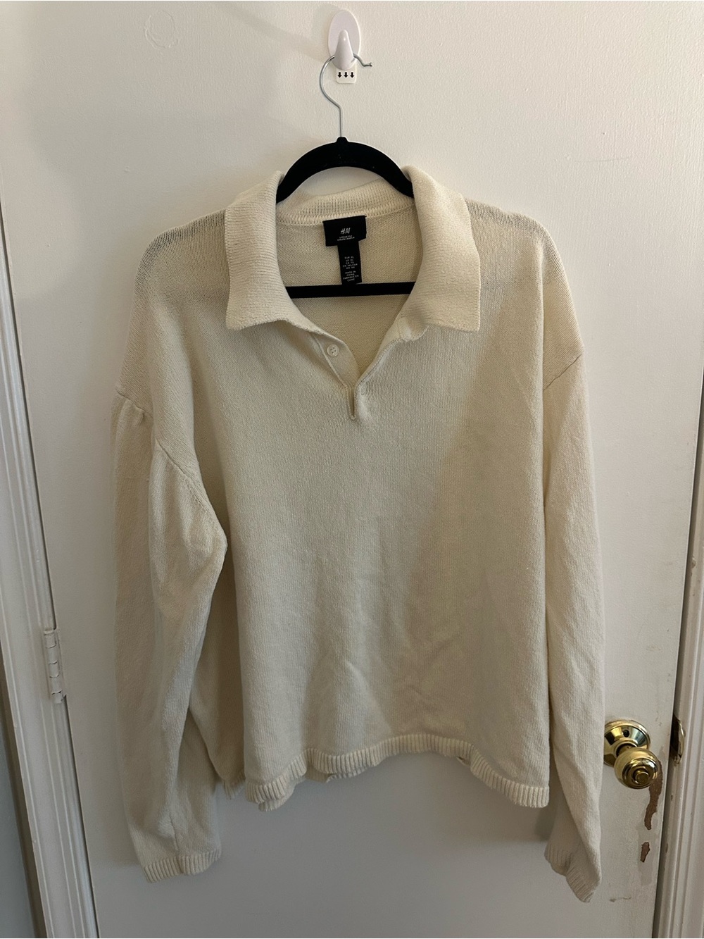 H&M Ivory Knit Polo Sweater - Picture 2 of 4